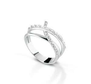 ANELLO ORO BIANCO 18KT E DIAMANTI CT0,32 ANNIVERSARIO MATRIMONIO REGALO PER LEI - Foto 1 di 4