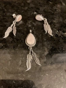 Indianer rosa Abalone Anhänger und Ohrringe - Bild 1 von 5