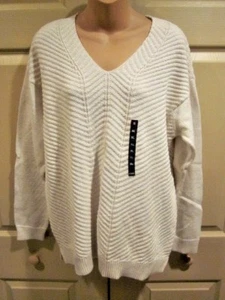MAGLIONE CHAPS RALPH LAUREN DONNA XL BIANCO SPORCO GLITTER MAGLIONE HERITAGE KNIT - Foto 1 di 5