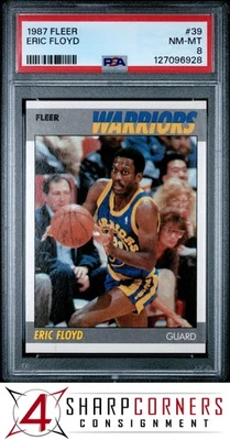 1987 FLEER #39 ERIC FLOYD WARRIORS PSA 8 - Image 1 of 3