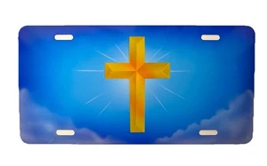 Cross Metal Novelty License Plate - Picture 1 of 1