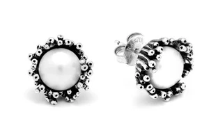Orecchini GIOVANNI RASPINI orecchini bottone Anemone 10568 in argento 925 e perl - Picture 1 of 1