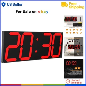 Large Digital Wall Clock 6 Inch LED Remote Timer Calendar Thermometer - Picture 1 of 9