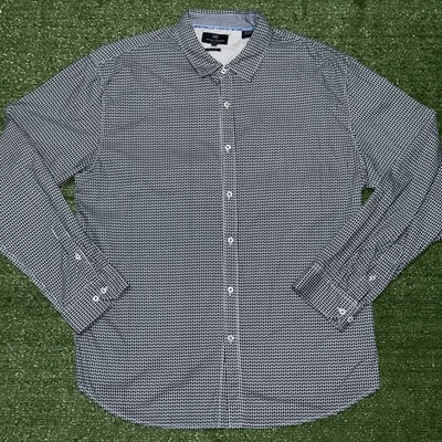 Michael Brandon Para Hombre Geométrico Calce Ajustado Manga Larga Abotonada Talla XXL Foto 1 de 4