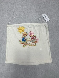 Strawberry Shortcake x PacSun Tube Top Crop Tank Sz S Vintage Y2K Style STAINED* - Picture 1 of 9