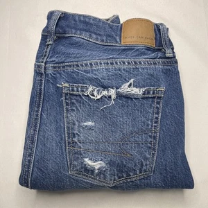 American Eagle Mom Jeans Women Size 0 Regular Distressed High Rise - Picture 1 of 6