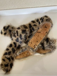 SERVAL FUR TRIM REMNANTS 2 PIECES BEIGE & BROWN TOTAL 43” X 2” DYI CRAFTS SEWING - Picture 1 of 3