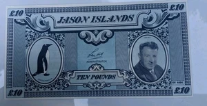 Jason Islands ( Falkland ) £10 POUNDS 1979 Penguin UNC Currency MONEY Bill NOTE - Picture 1 of 3