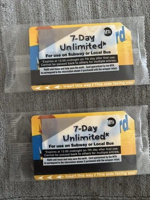Dos Metrocard ilimitadas de 7 días NYC Foto 1 de 4