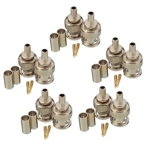 Build 10 Sets 3PCS BNC Male RG58 Crimp Connectors for Secure Cable Joints - Zdjęcie 1 z 6