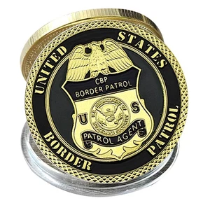 Moneda conmemorativa dorada de la Patrulla Fronteriza de los Estados Unidos adorno medalla regalo artesanal - Imagen 1 de 7