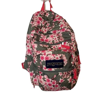 Jansport Big Student Backpack Diamond Plumeria Bookbag  Large School Floral - Picture 1 of 9