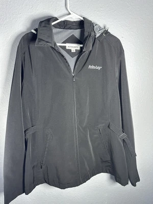 Frito Lay Women’s Windbreaker W/Hood Size XL Port Authority Tag Black/Gray - Image 1 of 4