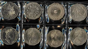 1970/77/82/88 Australian Set of 4x50c Commemorative Coins Queen Elizabeth issues - Bild 1 von 1
