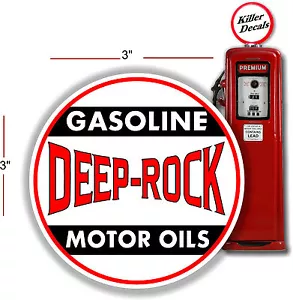 DEEP ROCK OLIO MOTORE TONDO POMPA BENZINA BENZINA SERBATOIO DECALCOMANIA 3" - Foto 1 di 1