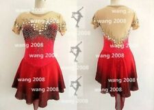 Ice Figure Skating Competition Dress Girls'  Baton Twirling Costume red dyeing