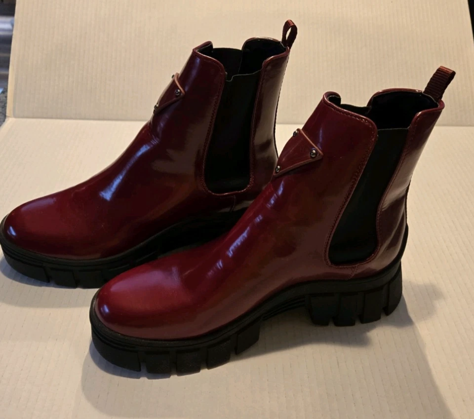 Guess Mujer Hestia Rojo Botines Chelsea Botas Zapatos 9.5 Mediano Foto 1 de 4