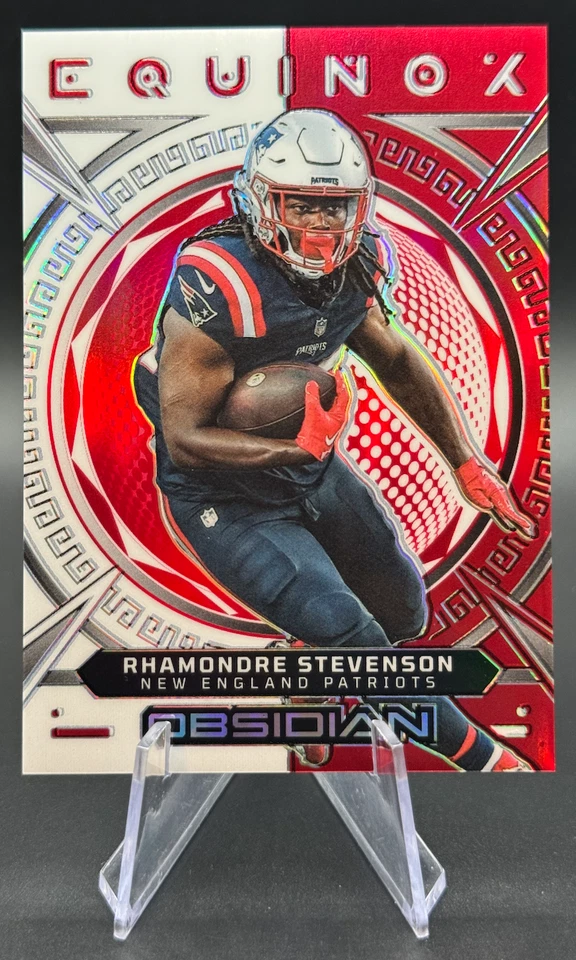 2023 Rhamondre Stevenson #18 Panini Obsidian Equinox Red | Patriots - Image 1 of 2