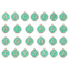 Alfabet A-Z Emaliowana litera Charm Emalia Inicjał Charm Złoty Zielony, 52szt