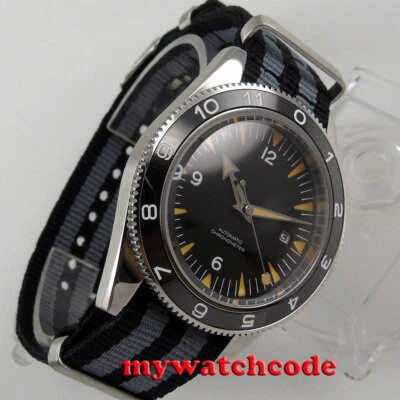 41mm CORGUET Black Dial Ceramic Bezel Sapphire Glass Miyota Automatic Mens Watch - Image 1 of 4