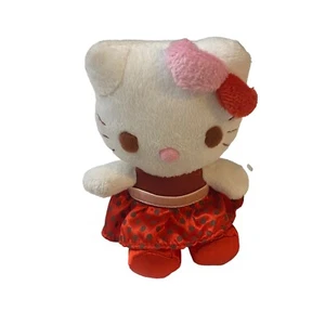 Peluche Sanrio Hello Kitty piccolo 5" vestito rosso cuore fiocco peluche gatto giocattolo - Foto 1 di 5