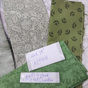Fabric Bundle Green Floral Cotton Quilting Sewing Crafting Material Lot - Picture 1 of 5