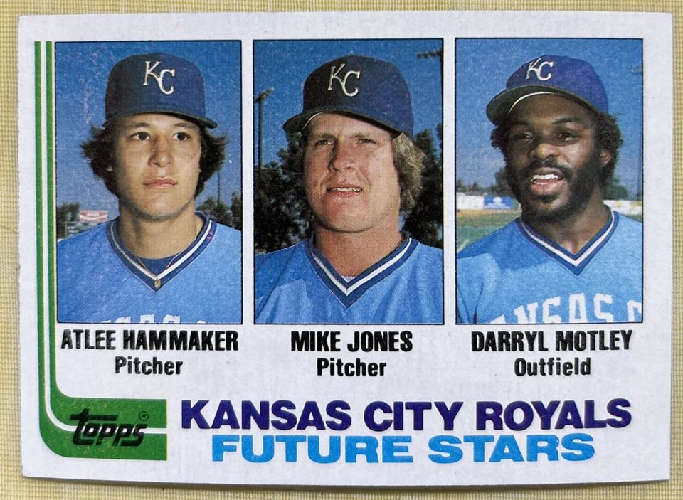 1982 Topps Royals Future Stars (RC) Atlee Hammaker Mike Jones Darryl Motley #471 - Image 1 of 2
