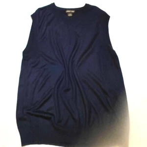 Trust USA Collection V Neck Knit Sweater Vest Sz XL Navy Blue Men’s 100% Acrylic - Picture 1 of 5