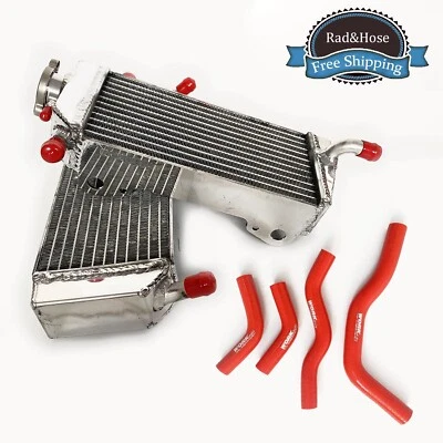 Fit Honda CRF450X CRF 450X 2005-2016 2007 2014 15 R&L Aluminum Radiator+Red Hose - Image 1 of 4