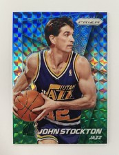 2014-15 Panini Prizm JOHN STOCKTON #154 Blue Green Mosaic Prizm ~ Jazz