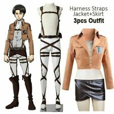 Cosplay Attack on Titan Shingeki no Kyojin Hookshot Suspenders Ackerman Costume