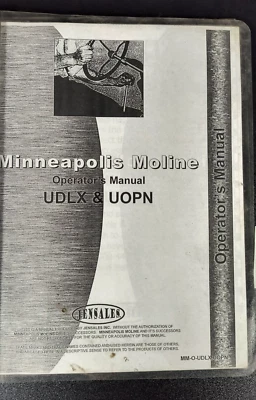 Minneapolis Moline Vintage Tractor UDLX UOPN Operator Manual Brochure Jensales - Image 1 of 4