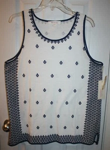 NWT - Two by Vince Camuto - Navy & White Tank Tunic Top - Large - MSRP - $69 - Picture 1 of 5