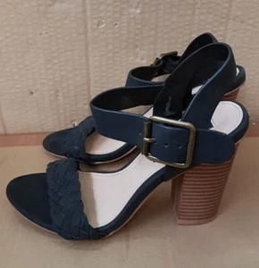 London Rebel Women's Black Open Toe Heel Sandals Size UK 7, EUR 40/41 ( U26 - Picture 1 of 5