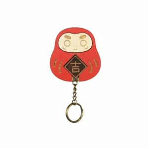 DAZZY LIFE KEY HOUSE WOODEN AUSPICIOUS DKH005 KEY DARUMA HAND MADE KEY CHAIN - Picture 1 of 6