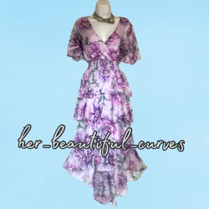 QUIZ FLORAL PRINT TIERED WEDDING OCCASION PARTY DRESS SIZE 20 new with tags - Picture 1 of 7