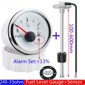 Fuel Level Gauge With Alarm For Marine Boat Fuel Level Sensor Red LED Oil Tank - Picture 1 of 42