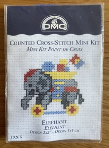 DCM gezähltes Kreuzstich Mini Kit Elefant 2"x"2 (5cmx5cm) - Bild 1 von 2