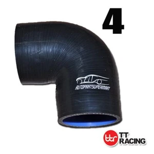 4PLY Silicone 90 Degree Elbow Connector Joiner Turbo Hose 102mm 4" Black - Picture 1 of 4