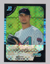 2005 Bowman Chrome Draft X-Fractors Baseball Card #87 Matt Green FY /250