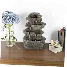 Tabletop Water Fountain with Cascading Rock Waterfall and LED Stone Cascading