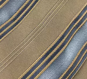 Men Silk Neck Tie ERMENEGILDO ZEGNA Tan Brown Diagonal Strips Made in ITALY - Picture 1 of 10