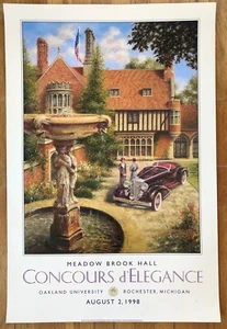 Poster Meadow Brook Hall Concours d' Elegance 1998 event P. Hearsey - Picture 1 of 1