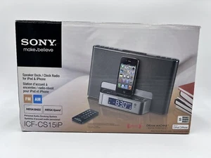 Sony Speaker Dock Station Clock Dream Machine ICF-CS15iP Iphone - Picture 1 of 8