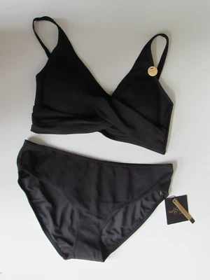 NIPTUCK SWIM Australia 2 Piece Bikini Swimsuit Bathing Suit Black Size 12 NWT - Image 1 of 4