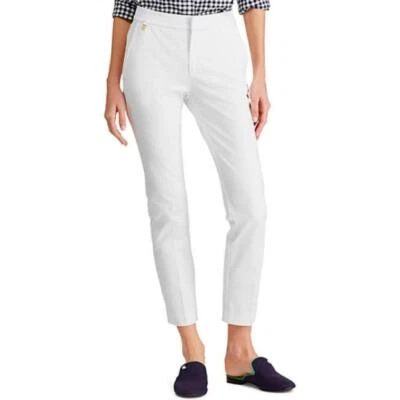 Lauren Ralph Lauren Cotton Twill Skinny Crop Pants White Size 12 - Image 1 of 2