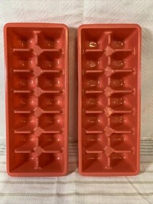 Bandejas de cubitos de hielo Rubbermaid de colección #2865 rosa salmón puesta de sol lote de 2 Foto 1 de 4