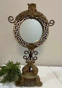 Vtg Sandton Designs Resin Greek Key Acanthus Leaf Scroll Vanity Tabletop Mirror - Picture 1 of 10