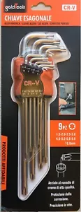 KIT 9 PEZZI CHIAVE ESAGONALE PUNTA STELLA TORX IN ACCIAIO DI VANADIO FAI DA TE - Imagen 1 de 2