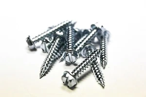 (500) Tornillos de metal autoperforantes cabeza hexagonal ranurada de 8x1" (Zinc) - Imagen 1 de 2